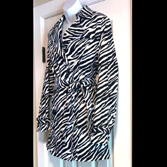 NWOT "Zebra" Rain/Trench Coat Vertigo,from Paris M - Picture 4 of 8